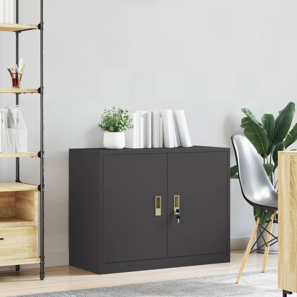 Aufbewahrungsschrank Schwarz 90 x 40 x 70 cm Stahl