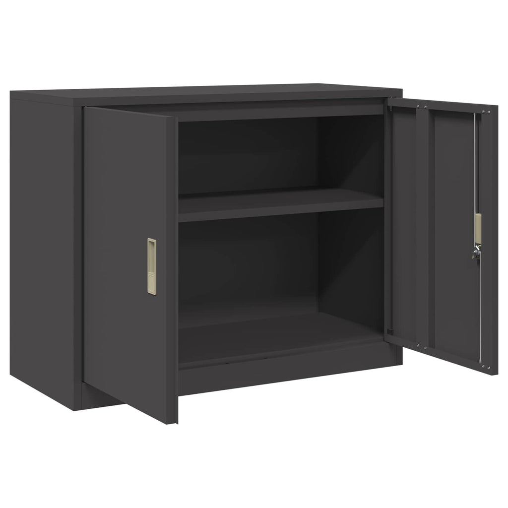 Aufbewahrungsschrank Schwarz 90 x 40 x 70 cm Stahl