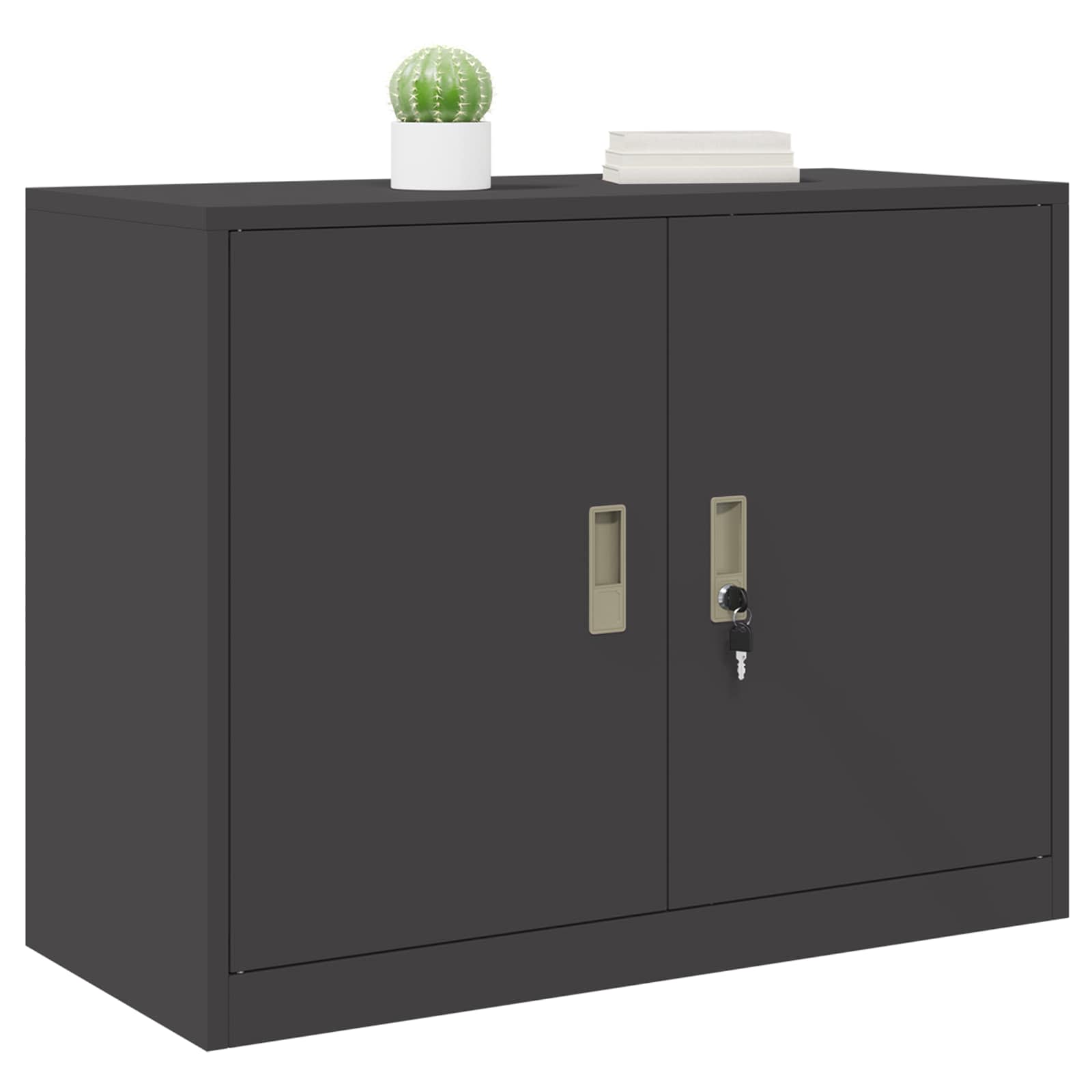 Aufbewahrungsschrank Schwarz 90 x 40 x 70 cm Stahl