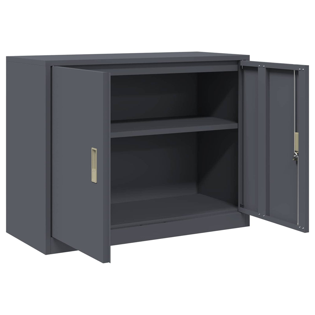 Aufbewahrungsschrank Anthrazit 90 x 40 x 70 cm Stahl