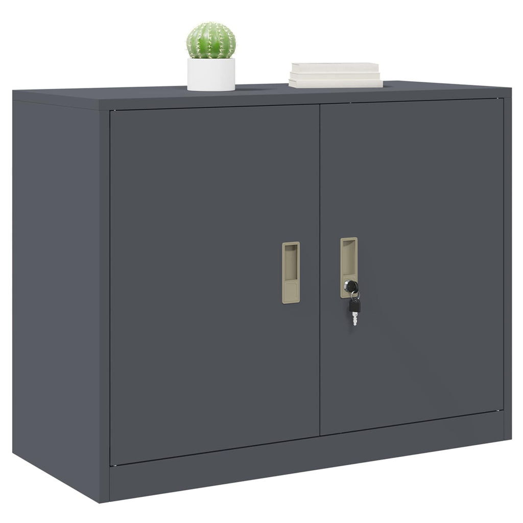 Aufbewahrungsschrank Anthrazit 90 x 40 x 70 cm Stahl