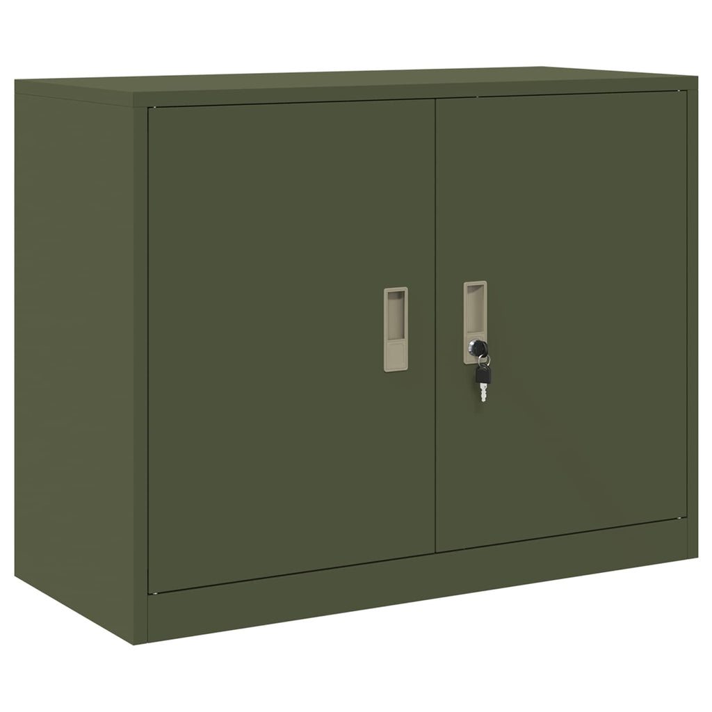 Aufbewahrungsschrank Olive Grün 90 x 40 x 70 cm Stahl