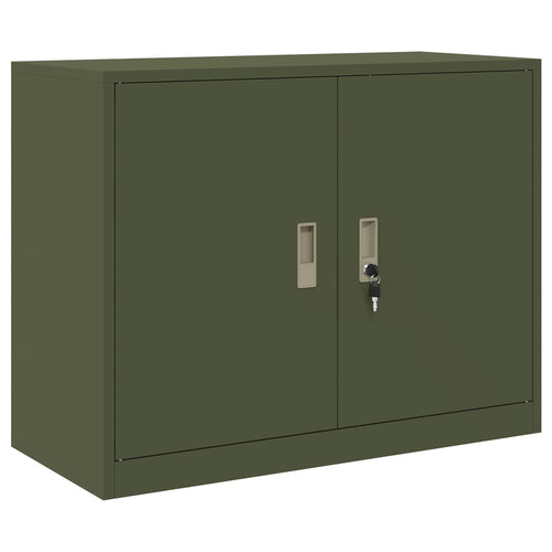 Aufbewahrungsschrank Olive Grün 90 x 40 x 70 cm Stahl