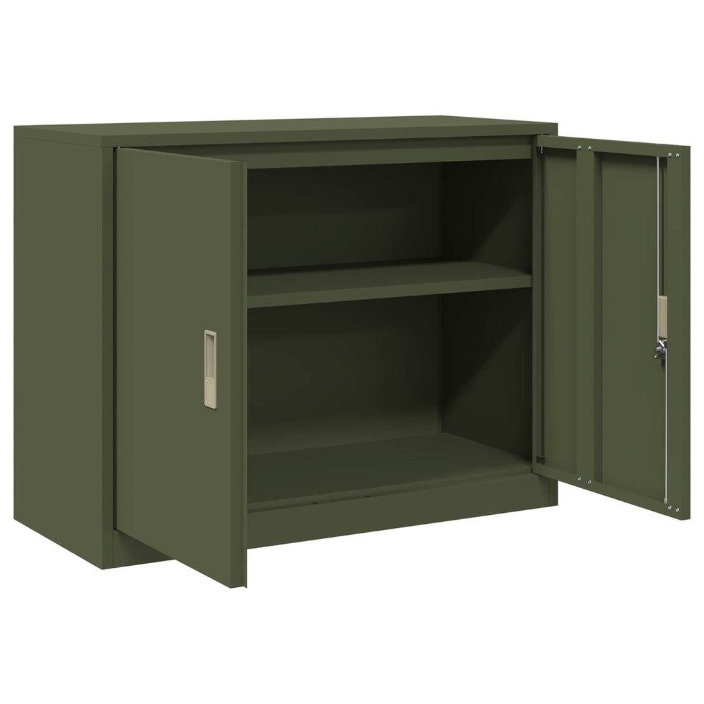 Aufbewahrungsschrank Olive Grün 90 x 40 x 70 cm Stahl