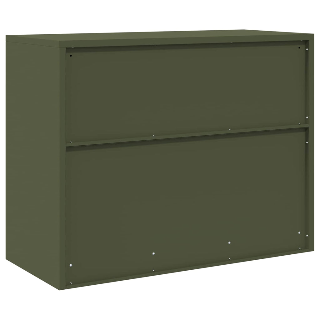 Aufbewahrungsschrank Olive Grün 90 x 40 x 70 cm Stahl