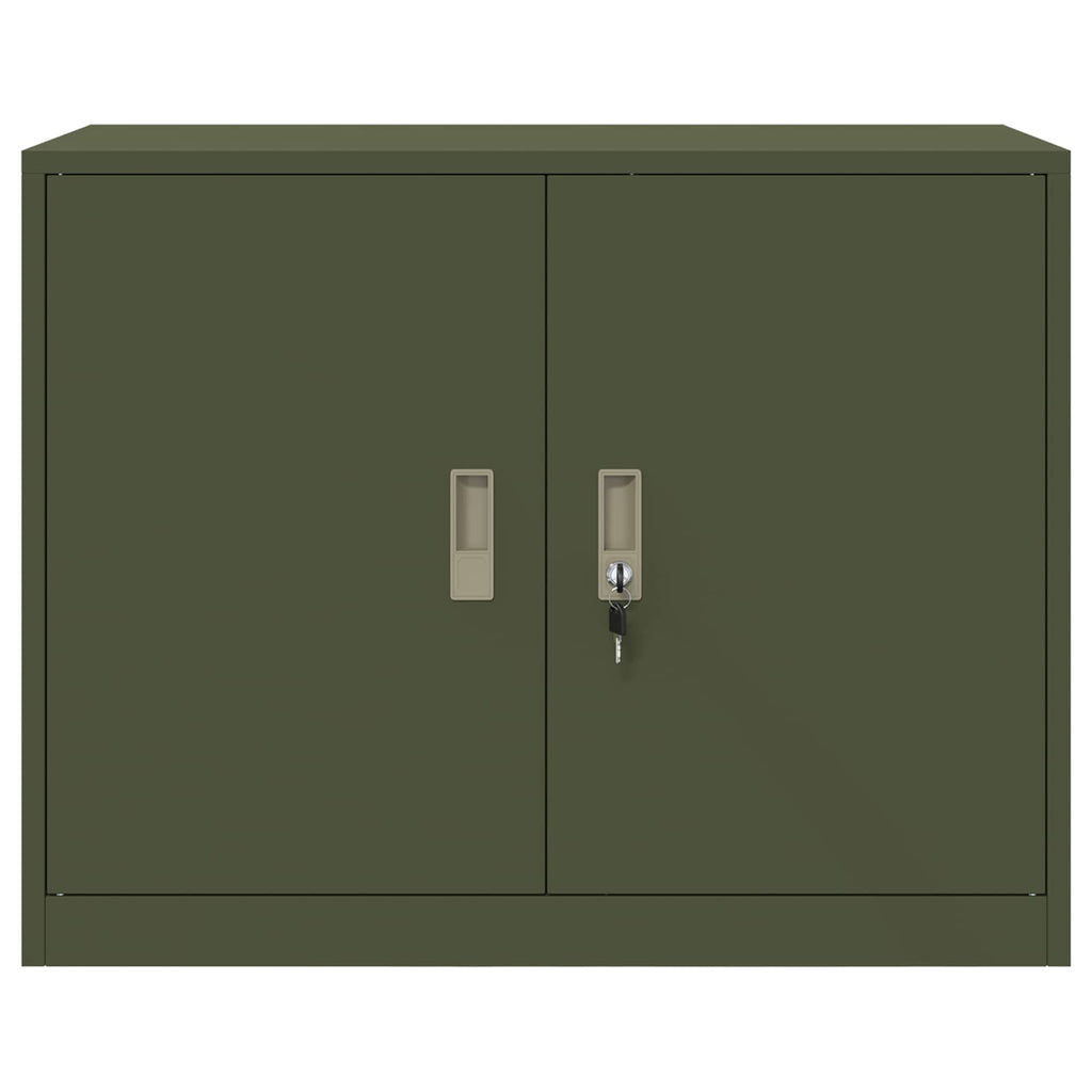 Aufbewahrungsschrank Olive Grün 90 x 40 x 70 cm Stahl