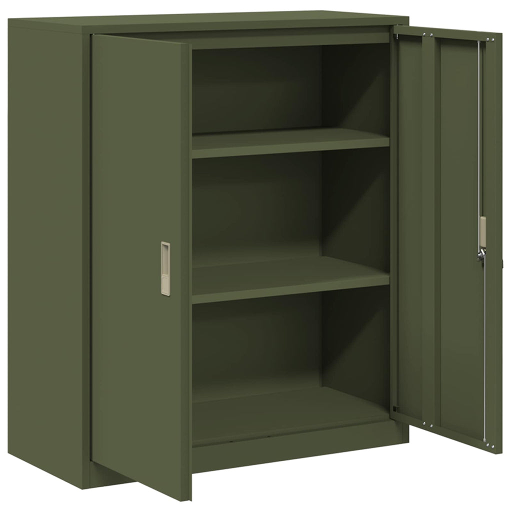 Aufbewahrungsschrank Olive Grün 90 x 40 x 105 cm Stahl
