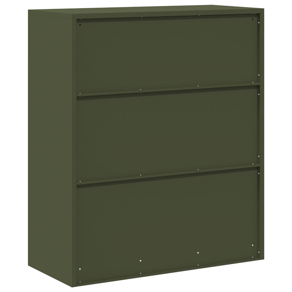 Aufbewahrungsschrank Olive Grün 90 x 40 x 105 cm Stahl
