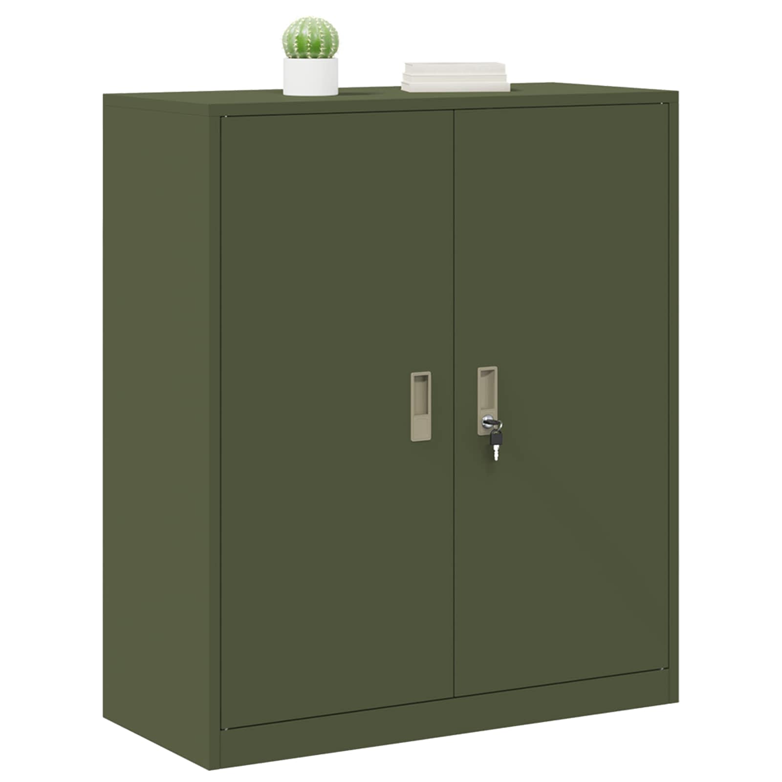 Aufbewahrungsschrank Olive Grün 90 x 40 x 105 cm Stahl