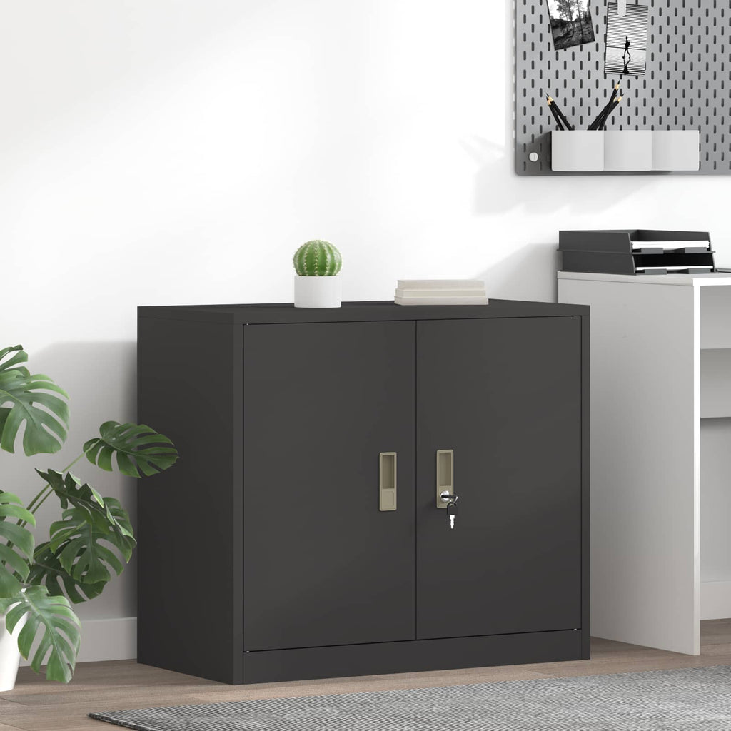 Aufbewahrungsschrank Schwarz 80 x 40 x 70 cm Stahl