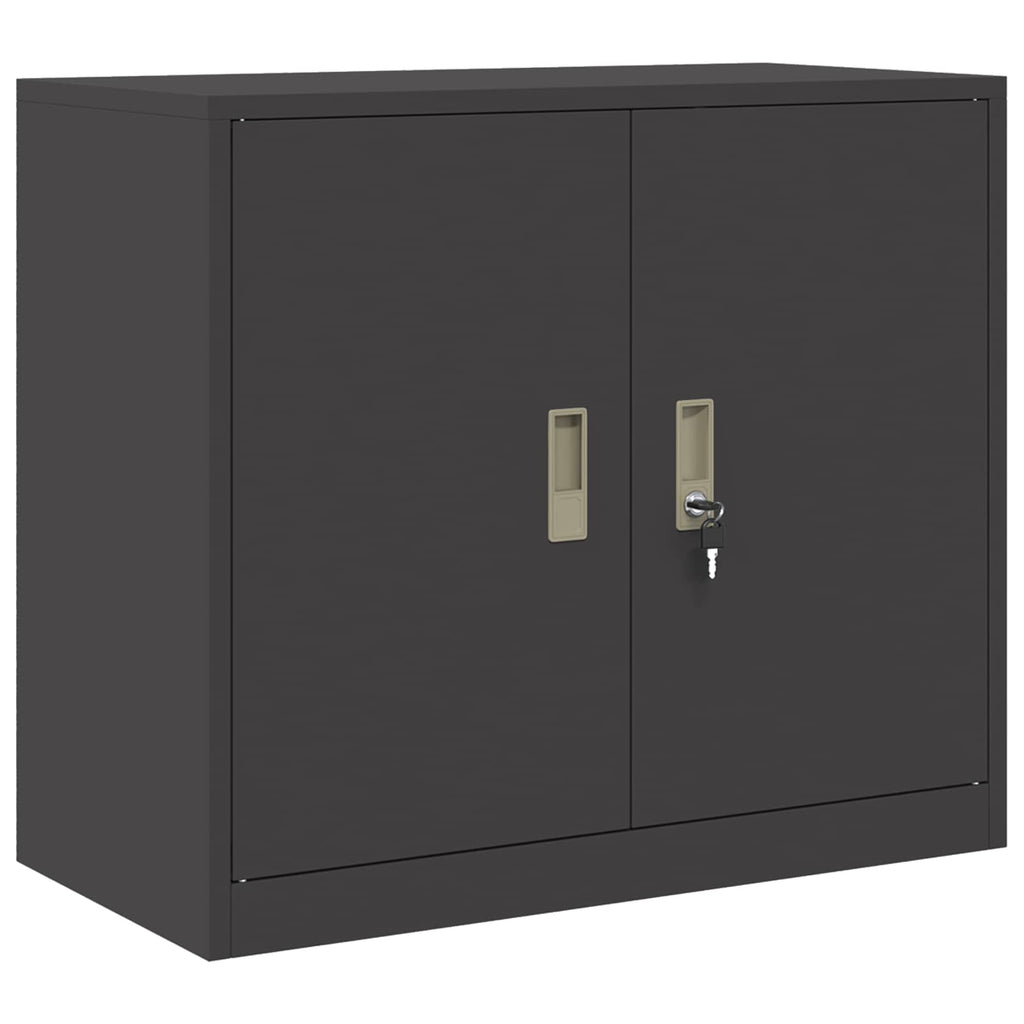 Aufbewahrungsschrank Schwarz 80 x 40 x 70 cm Stahl