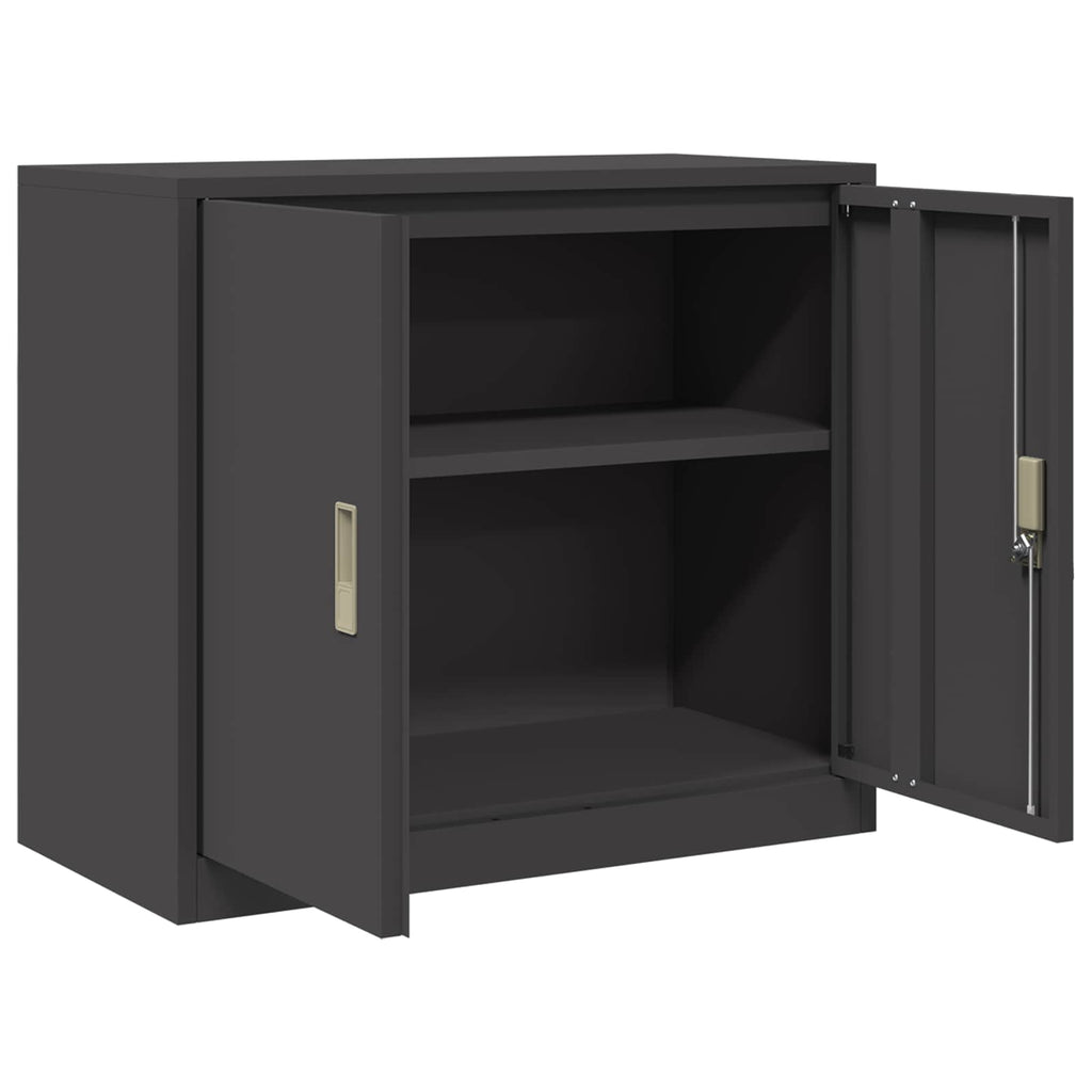 Aufbewahrungsschrank Schwarz 80 x 40 x 70 cm Stahl