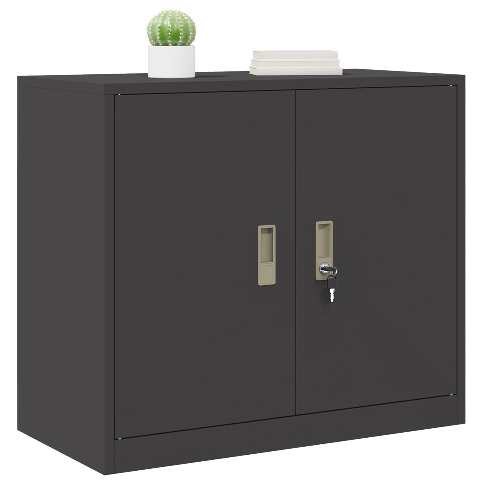 Aufbewahrungsschrank Schwarz 80 x 40 x 70 cm Stahl