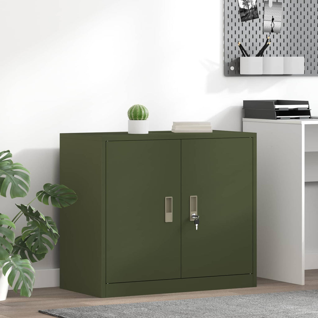 Aufbewahrungsschrank Olive Grün 80 x 40 x 70 cm Stahl