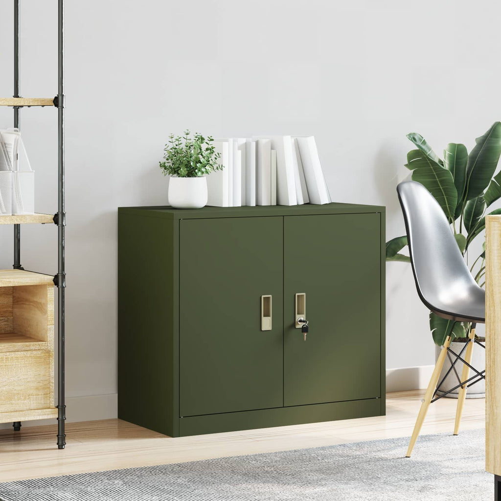 Aufbewahrungsschrank Olive Grün 80 x 40 x 70 cm Stahl