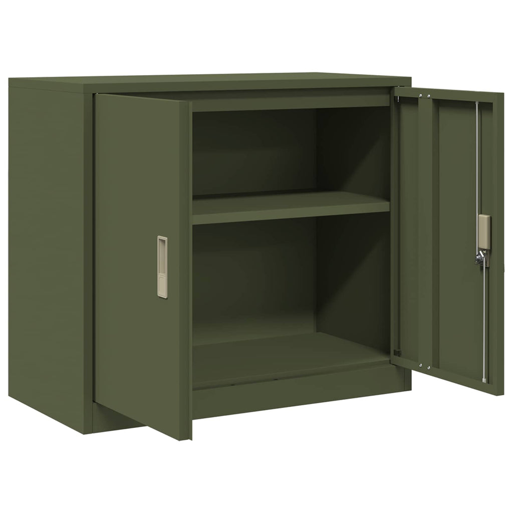 Aufbewahrungsschrank Olive Grün 80 x 40 x 70 cm Stahl
