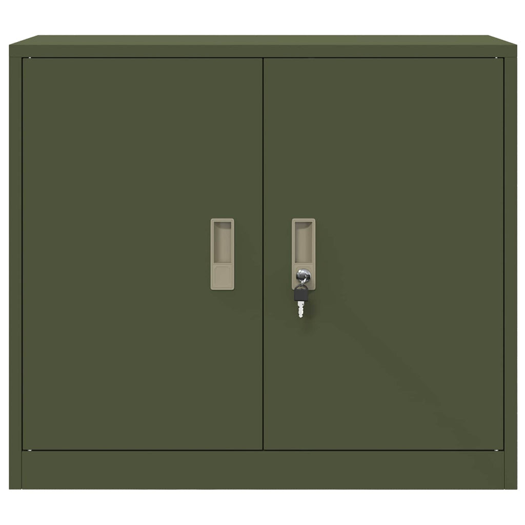 Aufbewahrungsschrank Olive Grün 80 x 40 x 70 cm Stahl