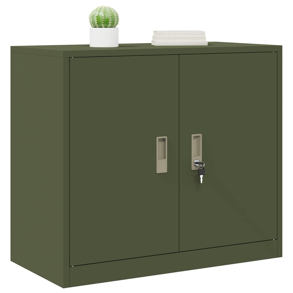 Aufbewahrungsschrank Olive Grün 80 x 40 x 70 cm Stahl