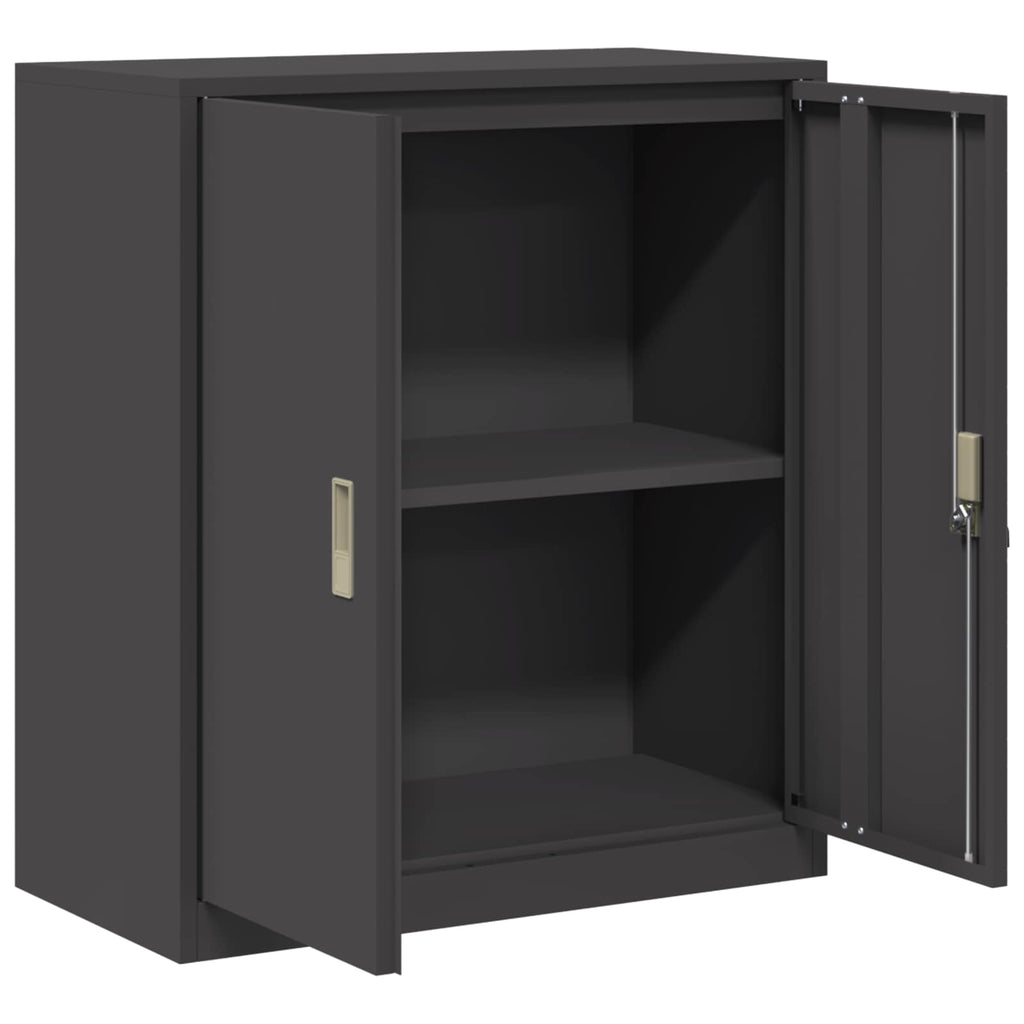 Aufbewahrungsschrank Schwarz 80 x 40 x 90 cm Stahl