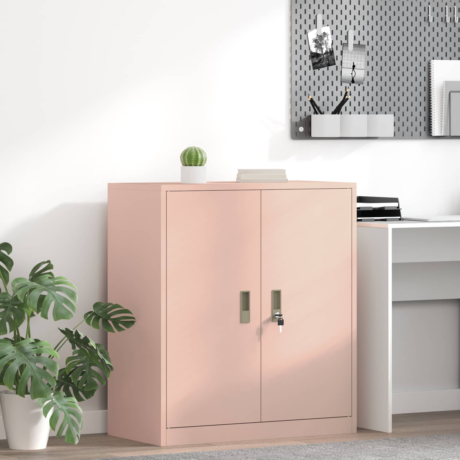 Aufbewahrungsschrank Rosa 80 x 40 x 90 cm Stahl