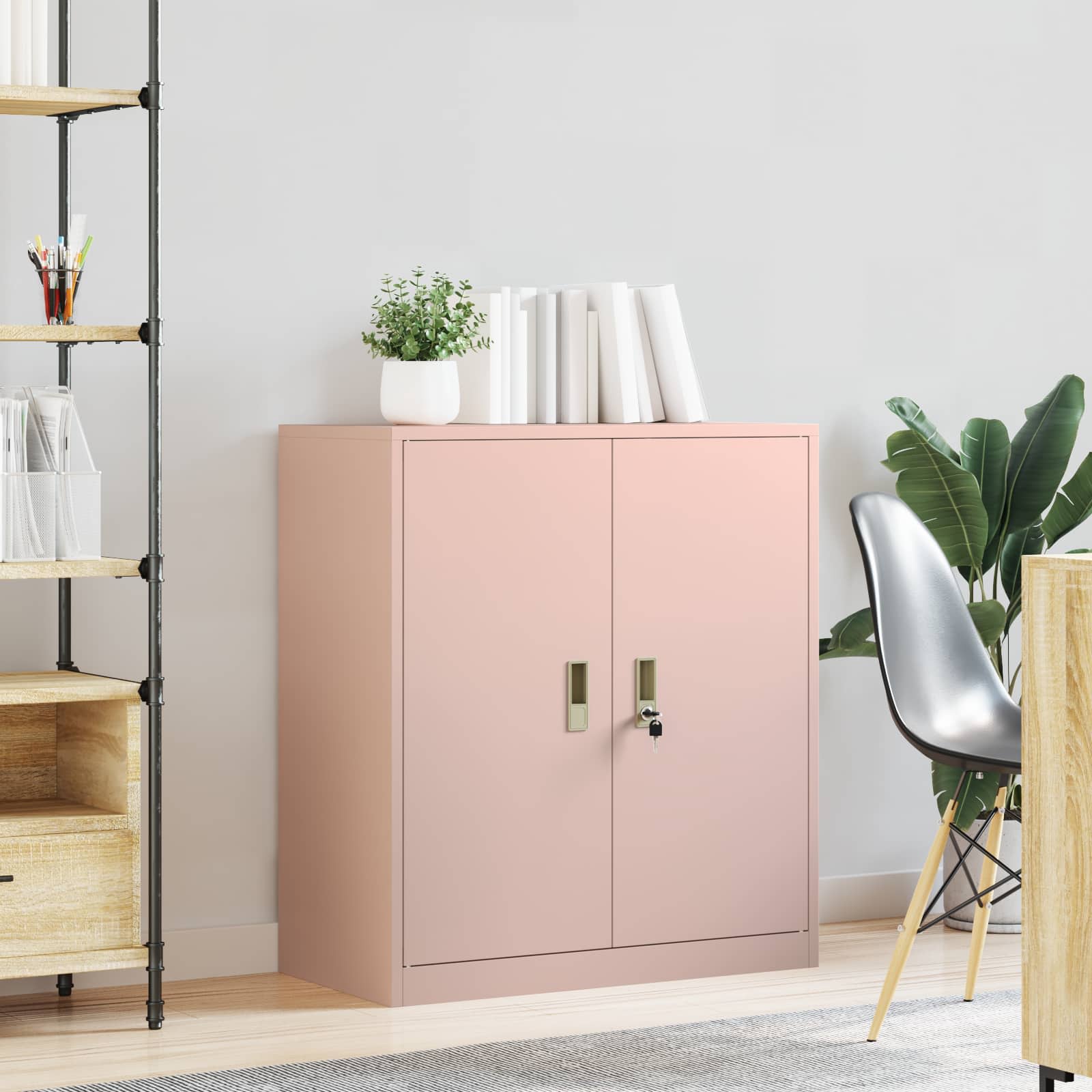 Aufbewahrungsschrank Rosa 80 x 40 x 90 cm Stahl
