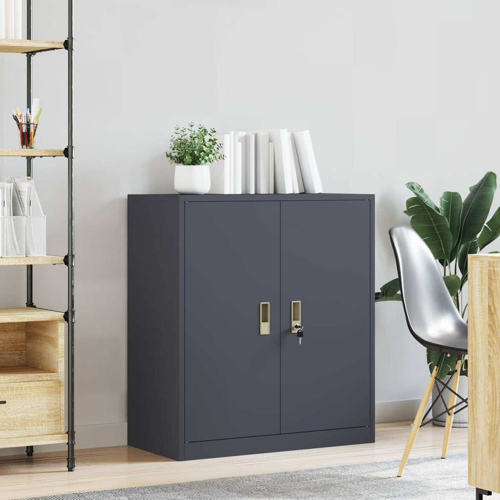 Aufbewahrungsschrank Anthrazit 80 x 40 x 90 cm Stahl