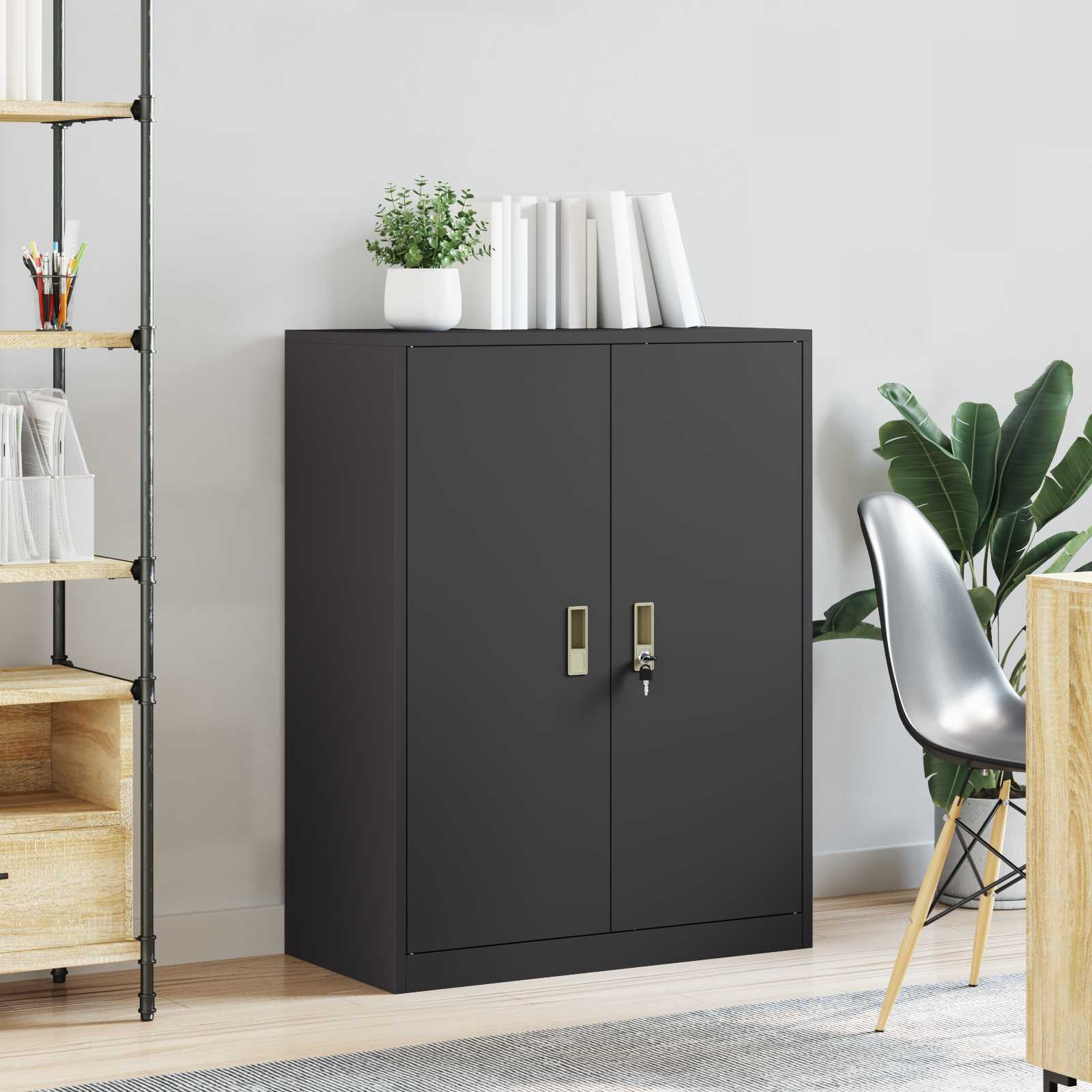 Aufbewahrungsschrank Schwarz 80 x 40 x 105 cm Stahl