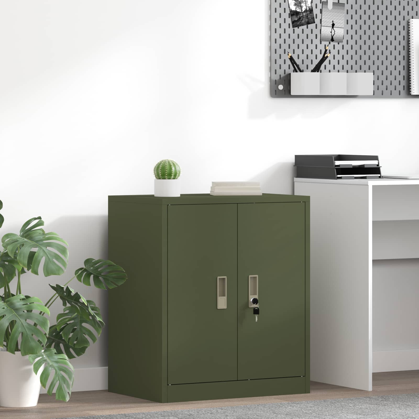 Aufbewahrungsschrank Olive Grün 60 x 40 x 70 cm Stahl