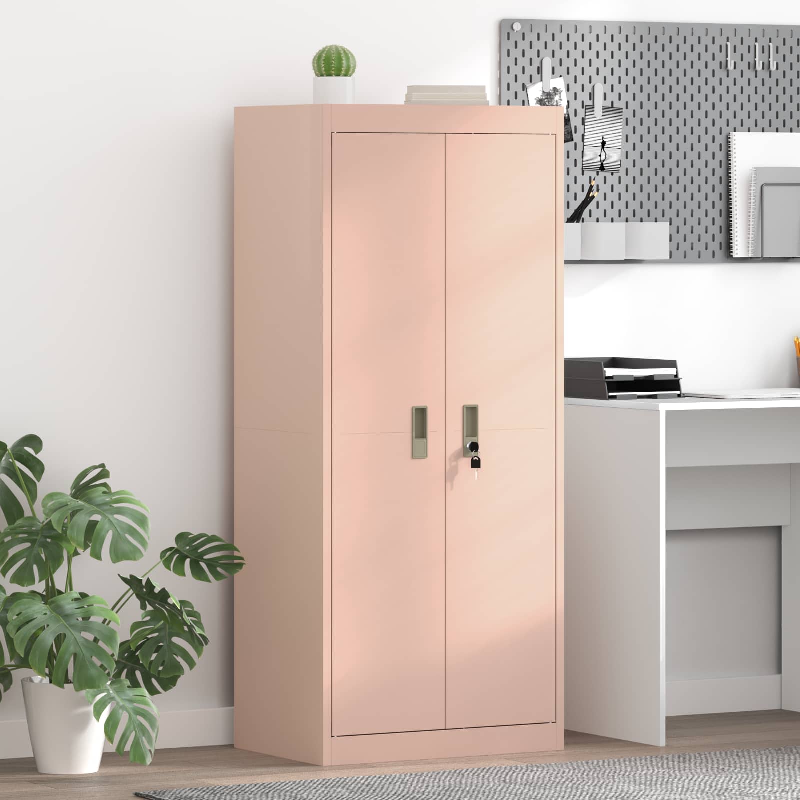 Aufbewahrungsschrank Rosa 60 x 40 x 140 cm Stahl