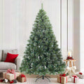 Künstlicher Scharnier-Weihnachtsbaum schneebedeckt Grün 210 cm
