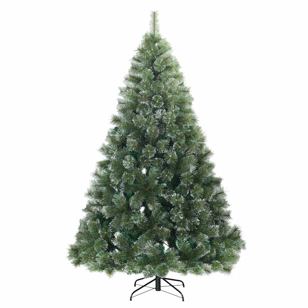 Künstlicher Scharnier-Weihnachtsbaum schneebedeckt Grün 240 cm