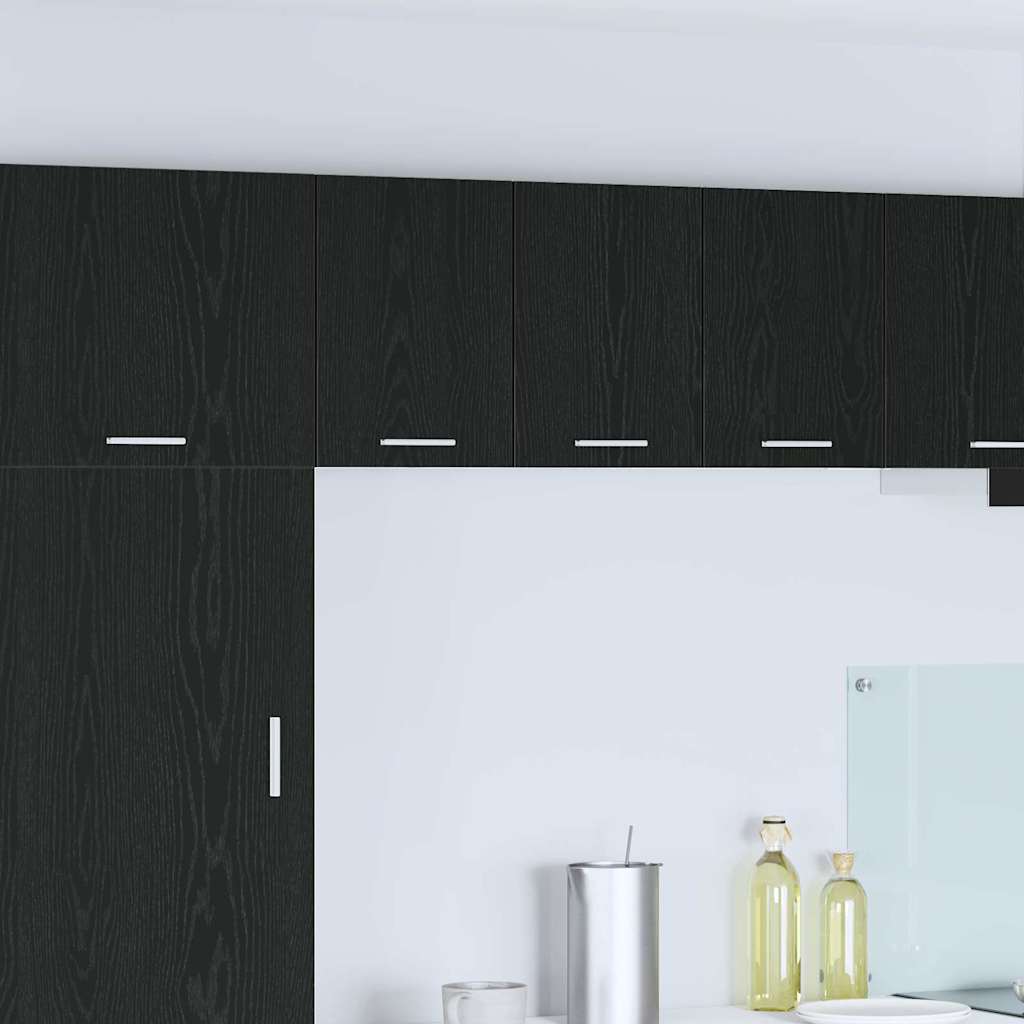 Hängeschrank mit Tür Schwarze Eiche und Weiß 30 x 31 x 40 cm