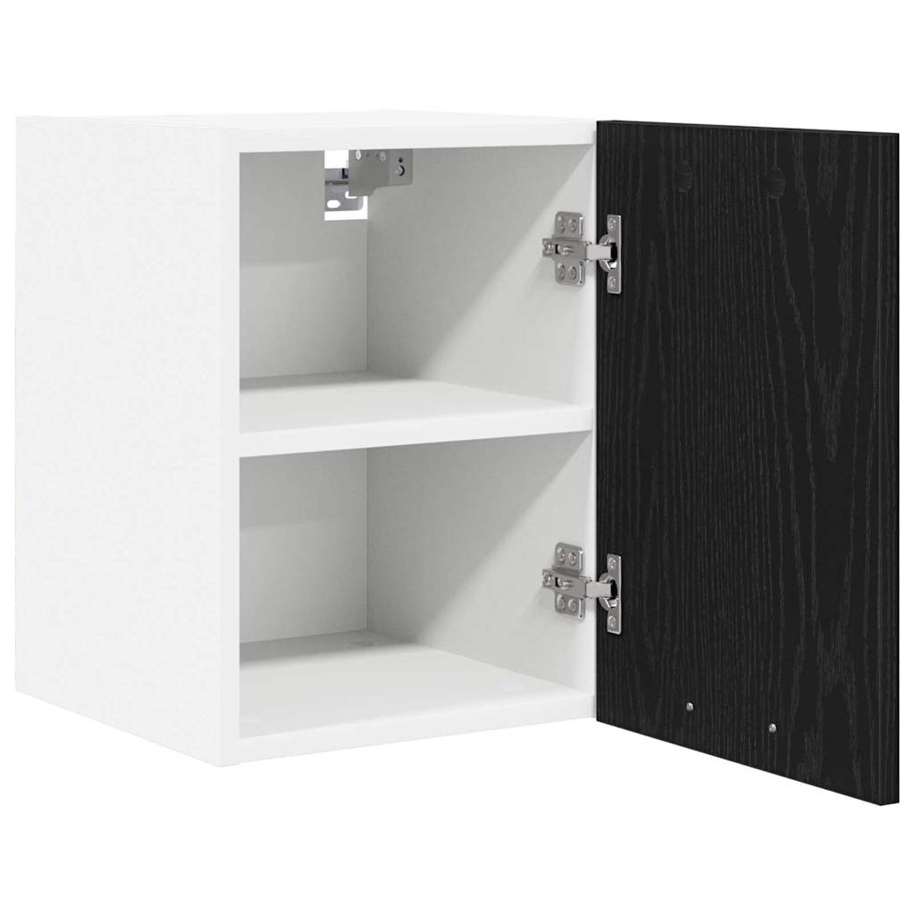 Hängeschrank mit Tür Schwarze Eiche und Weiß 30 x 31 x 40 cm