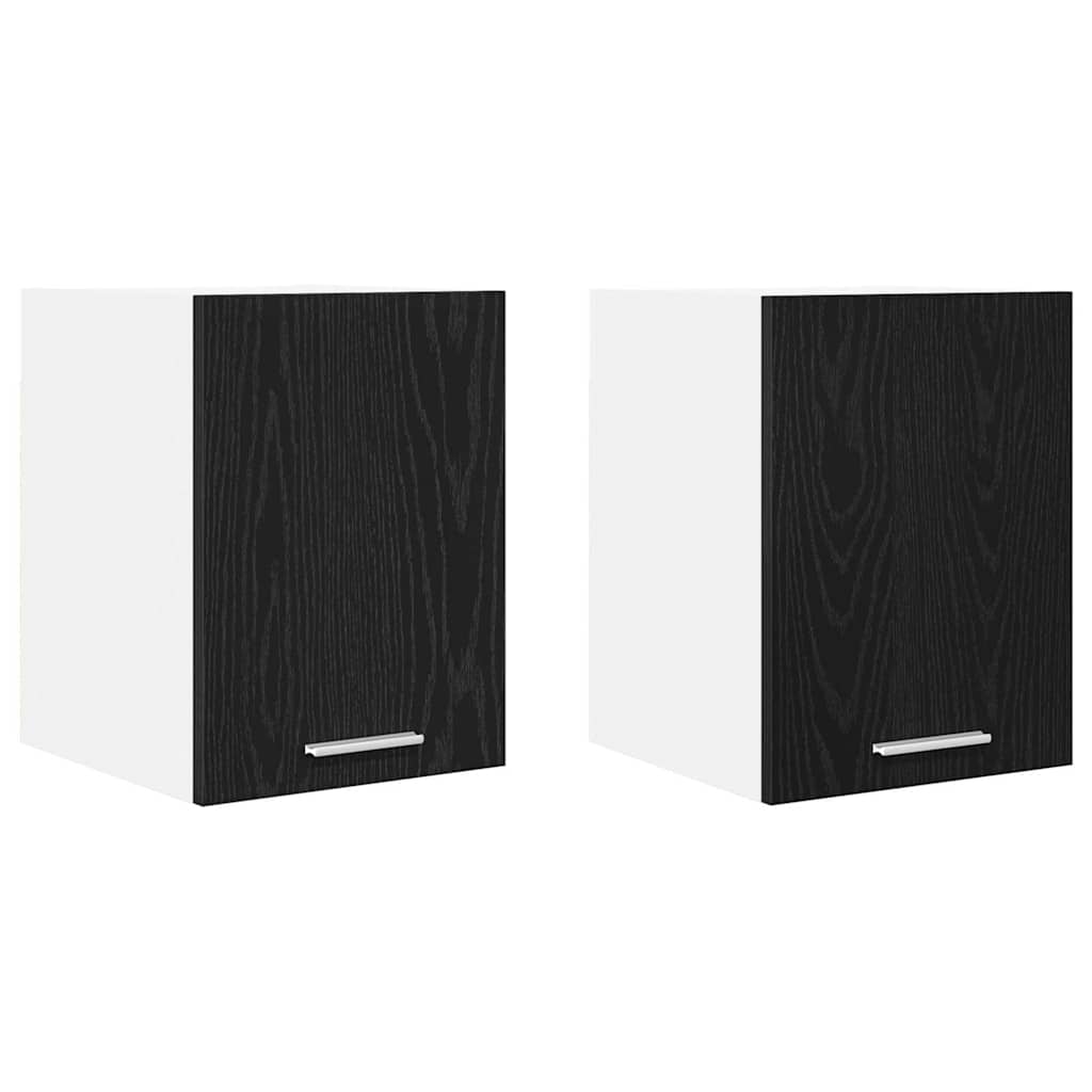 Hängeschrank 2 pcs Schwarze Eiche und Weiß 30 x 31 x 40 cm