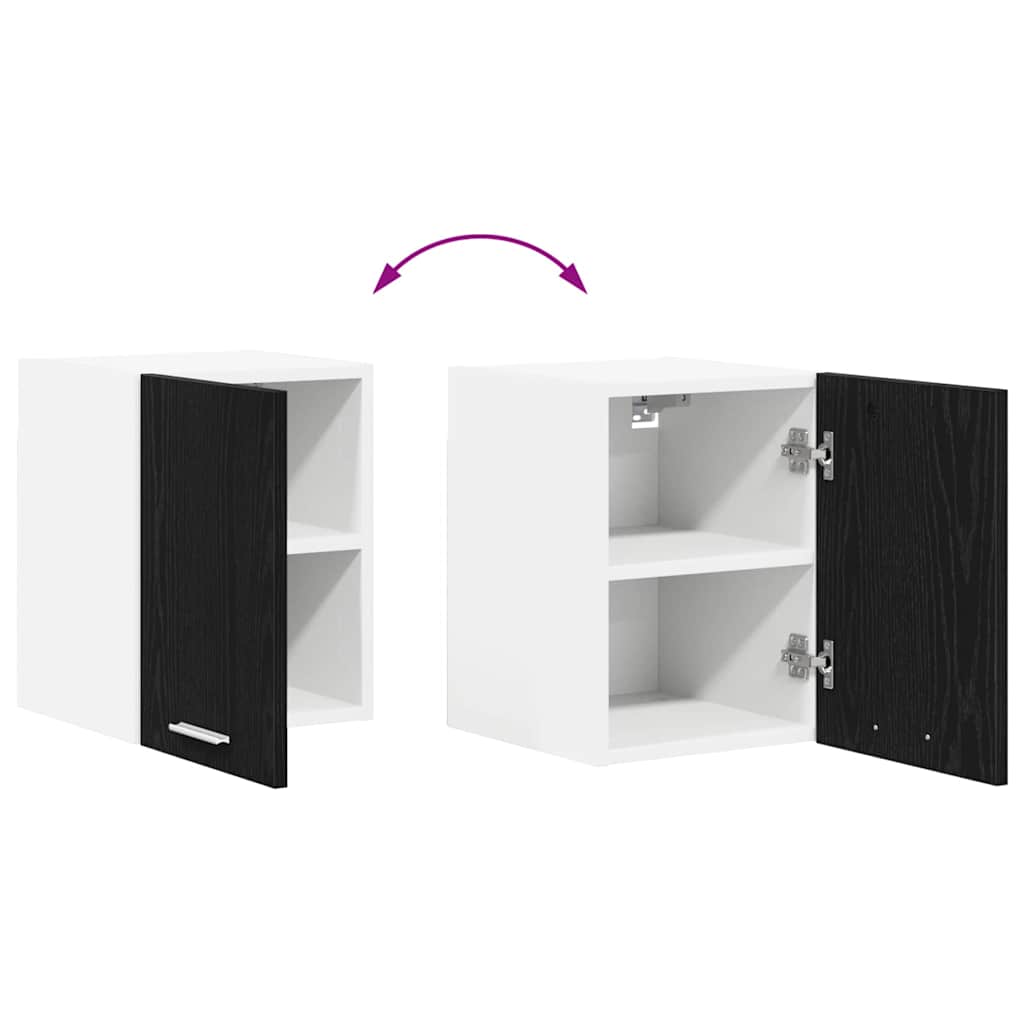 Hängeschrank 2 pcs Schwarze Eiche und Weiß 30 x 31 x 40 cm