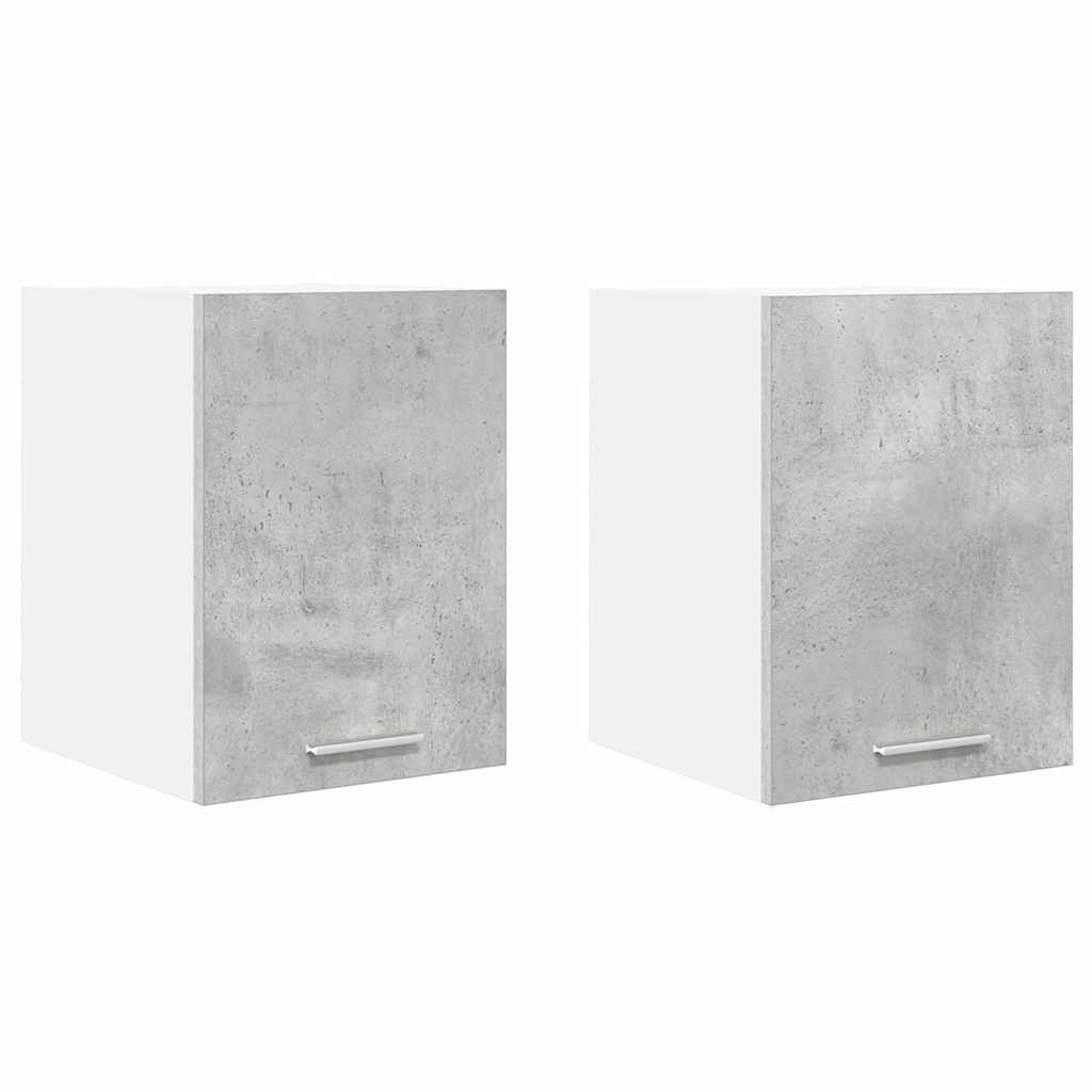 Hängeschrank mit Tür 2 pcs Betongrau und Weiß 30 x 31 x 40 cm