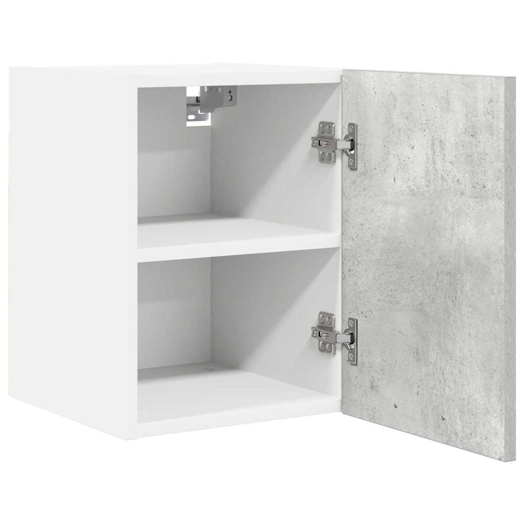 Hängeschrank mit Tür 2 pcs Betongrau und Weiß 30 x 31 x 40 cm