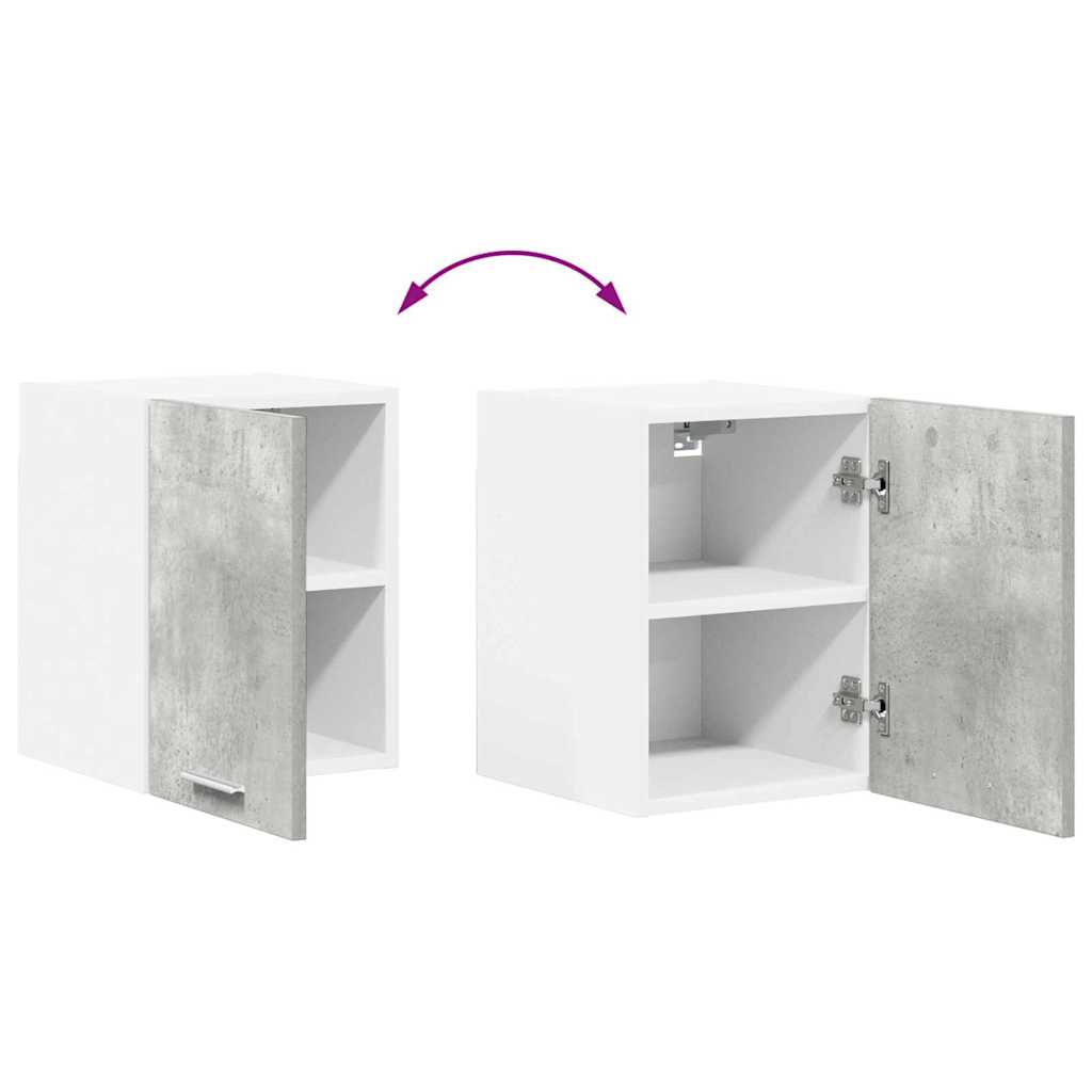 Hängeschrank mit Tür 2 pcs Betongrau und Weiß 30 x 31 x 40 cm