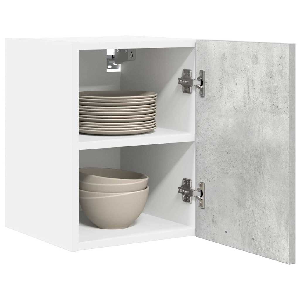 Hängeschrank mit Tür 2 pcs Betongrau und Weiß 30 x 31 x 40 cm