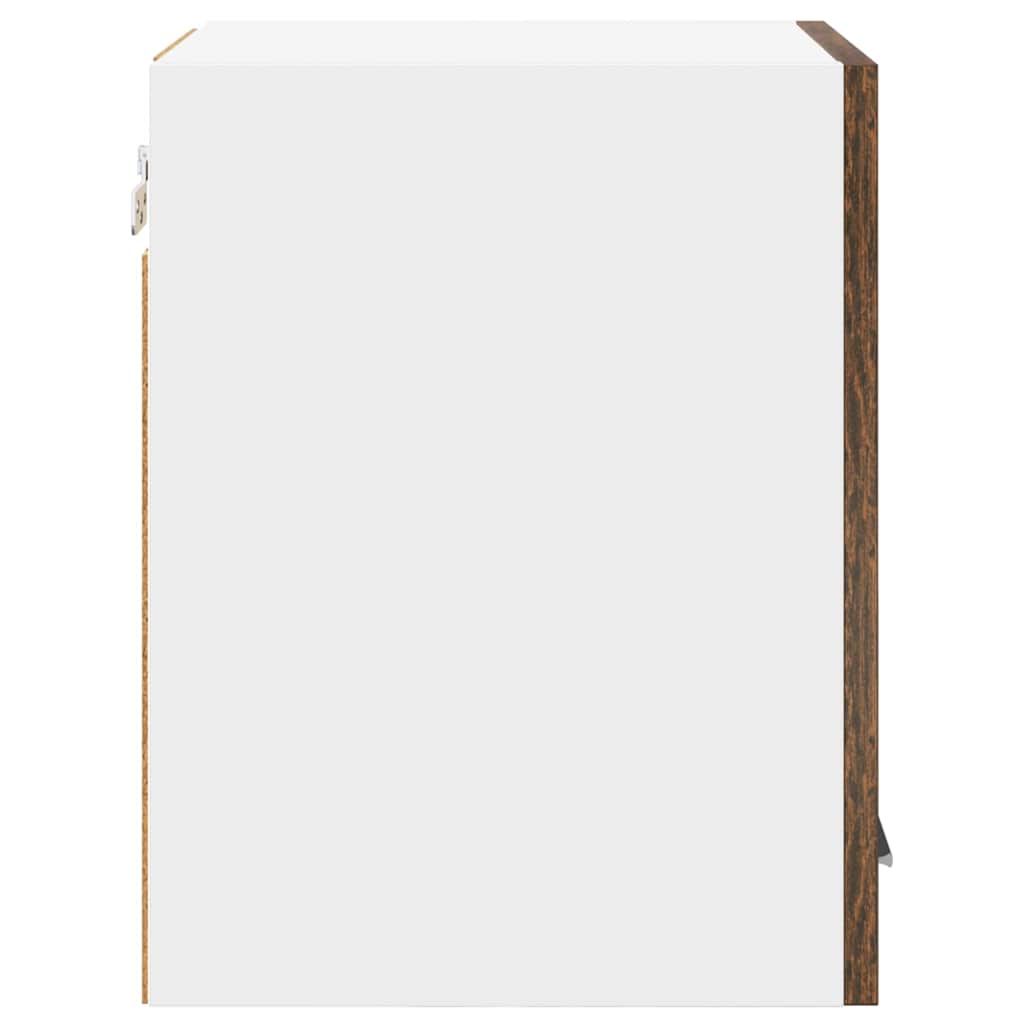 Hängeschrank mit Tür Geräucherte Eiche und Weiß 30 x 31 x 40 cm