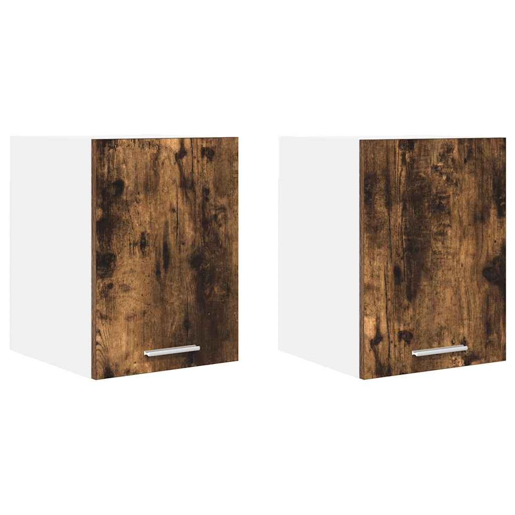 Hängeschrank 2 pcs Geräucherte Eiche und Weiß 30 x 31 x 40 cm