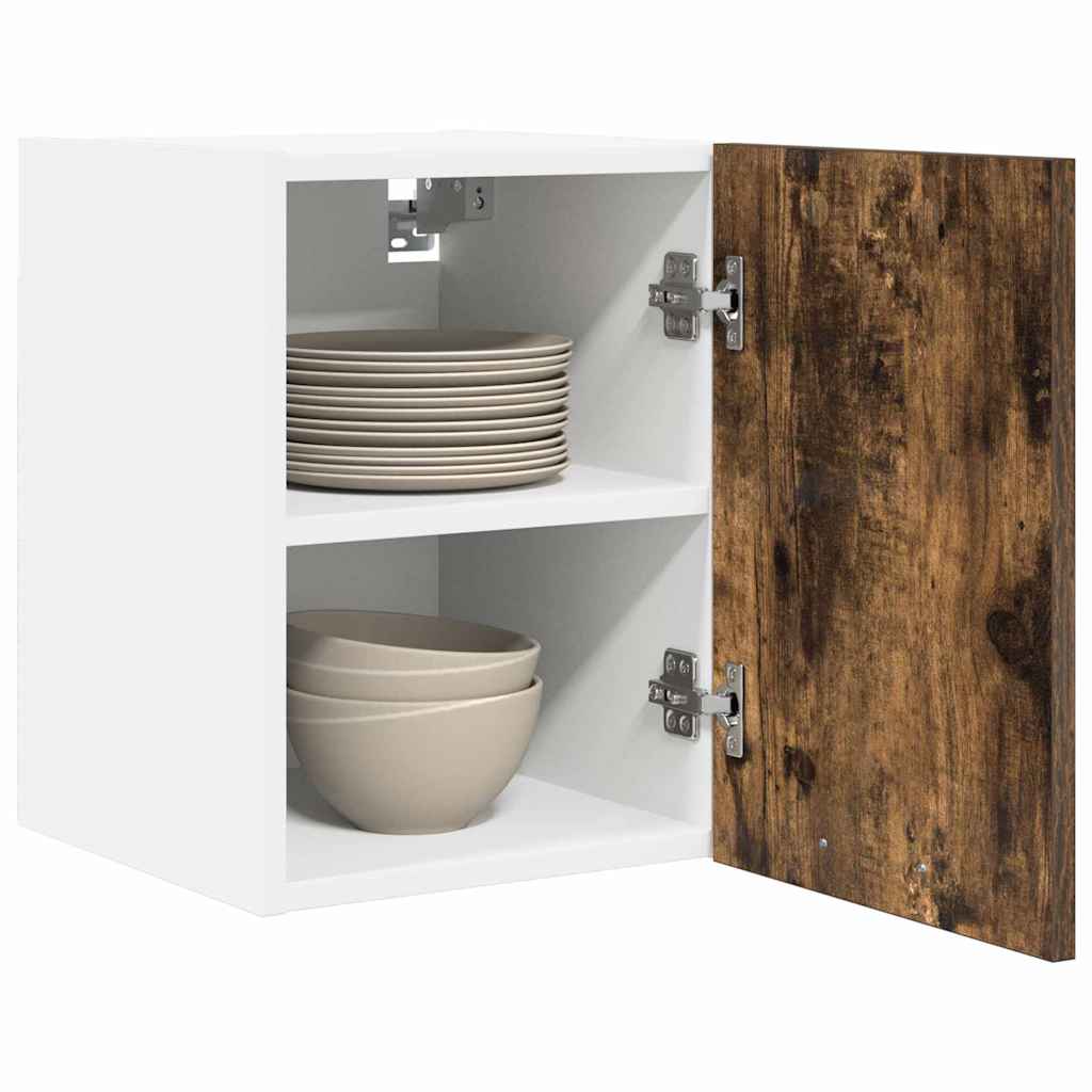 Hängeschrank 2 pcs Geräucherte Eiche und Weiß 30 x 31 x 40 cm