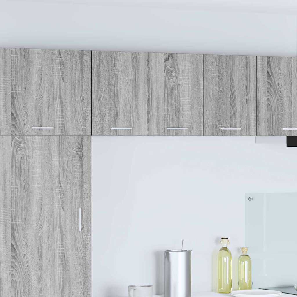 Hängeschrank mit Tür 2 pcs Grau Sonoma und Weiß 30 x 31 x 40 cm