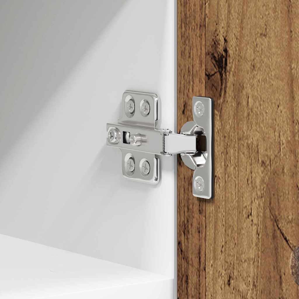 Hängeschrank Altes Holz und Weiß 30 x 31 x 40 cm Holzwerkstoff