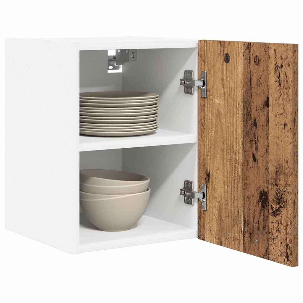 Hängeschrank mit Tür 2 pcs Altes Holz und Weiß 30 x 31 x 40 cm