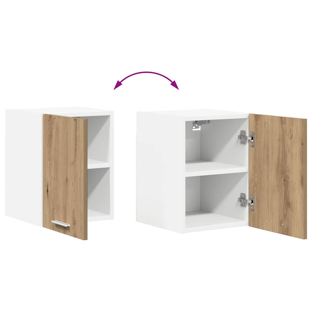 Hängeschrank 2 pcs Artisan-Eiche und Weiß 30 x 31 x 40 cm
