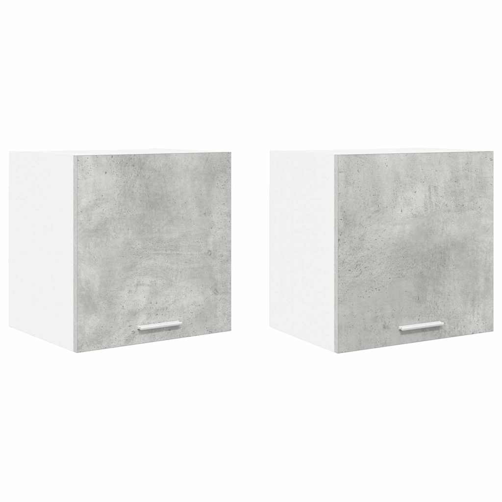 Hängeschrank mit Tür 2 pcs Betongrau und Weiß 40 x 31 x 40 cm