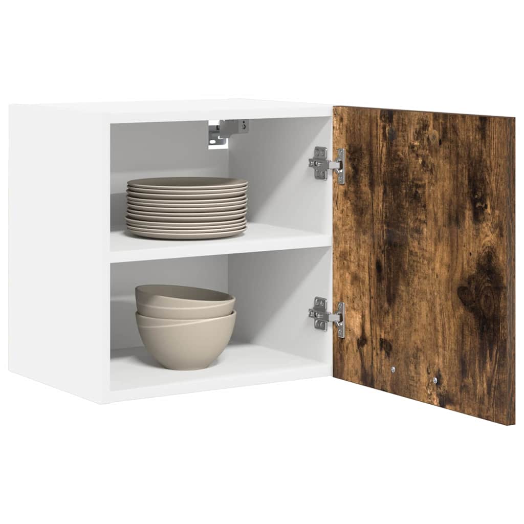 Hängeschrank 2 pcs Geräucherte Eiche und Weiß 40 x 31 x 40 cm