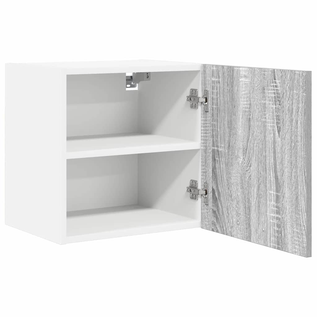 Hängeschrank mit Tür 2 pcs Grau Sonoma und Weiß 40 x 31 x 40 cm