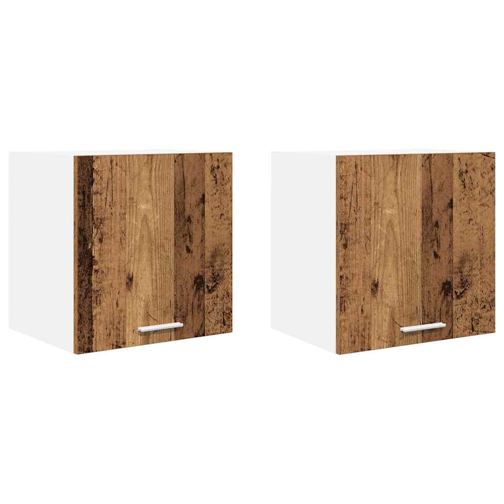 Hängeschrank mit Tür 2 pcs Altes Holz und Weiß 40 x 31 x 40 cm